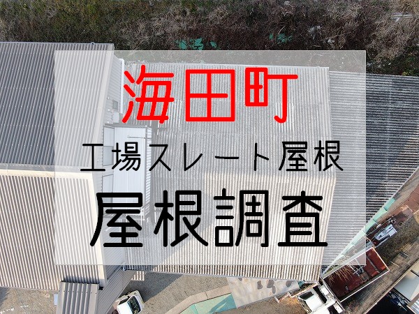 広島県海田町　工場スレート屋根・明り取りから雨漏り。屋根調査で原因追及。